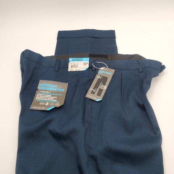 NWT Savane Men's Pleated Pants (BQ07) - Picture 3 of 5